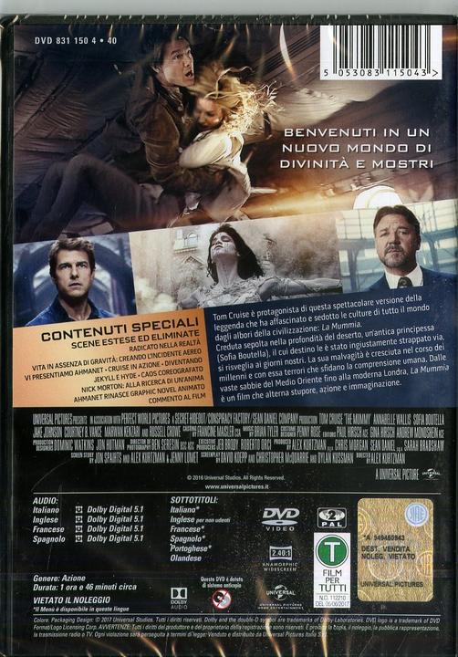 Immagine prodotto La Mummia (2017) (DVD, 2017, Inglese, Spagnolo, Francese, Italiano)