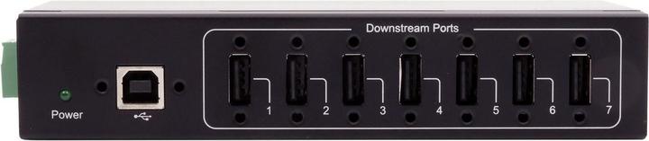 Produktbild Exsys 7 Port USB 2.0 Metall-HUB, für Tisch, Wand- und DIN-Rail Montage, inkl. USB 2.0 (USB-B, 7 Ports)
