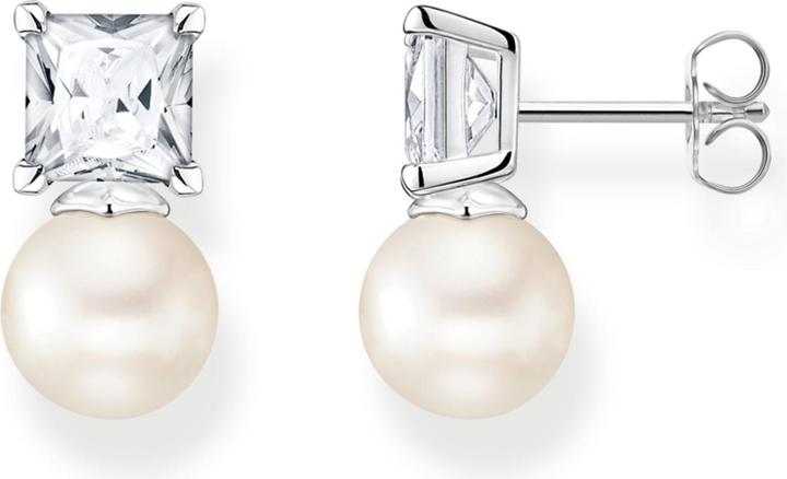 Actual product image Thomas Sabo Stud earrings cubic zirconia with pearl (925 silver)