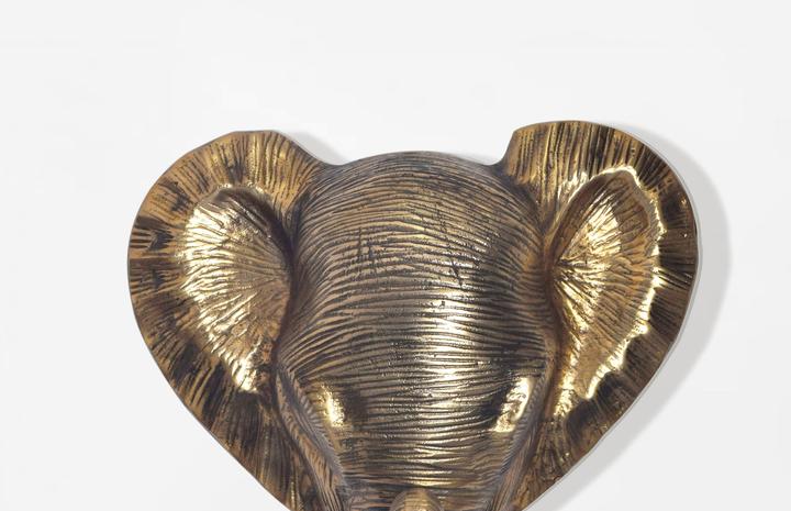 Immagine prodotto FineBuy Wanddeko Wohndeko Elefant 41 cm Aluminium Gold Afrika Dekoration Modern