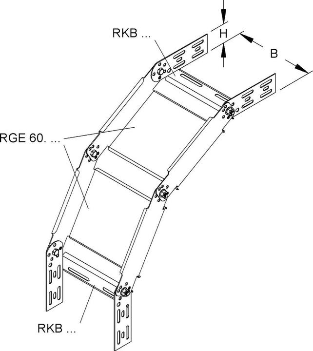 Produktbild Niedax NIE RGS60.200 Bogen verstellbar vertikal 60x200mm bandverz.
