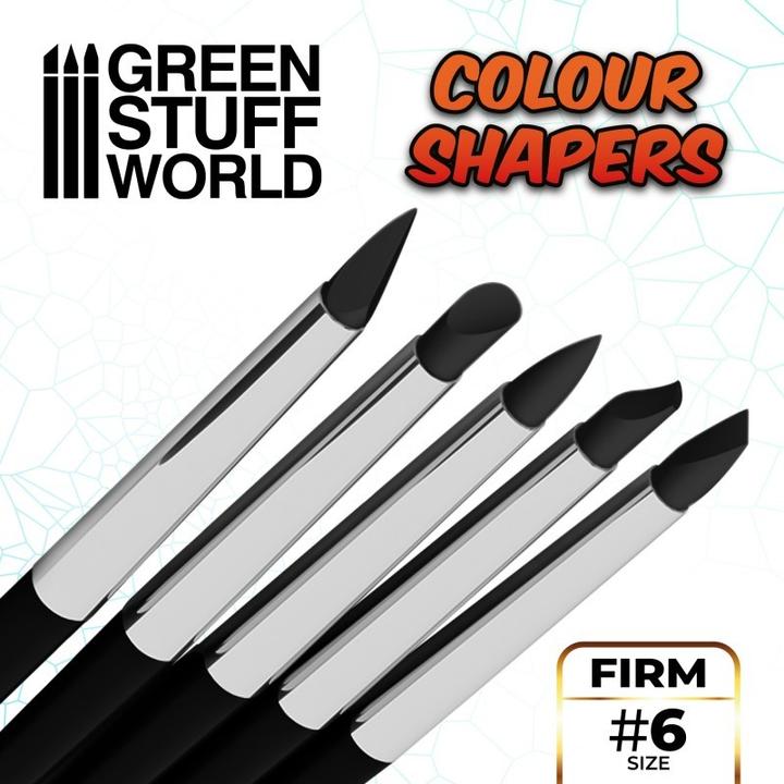 Actual product image Green Stuff World Colour Shapers Brushes SIZE 6 - BLACK FIRM