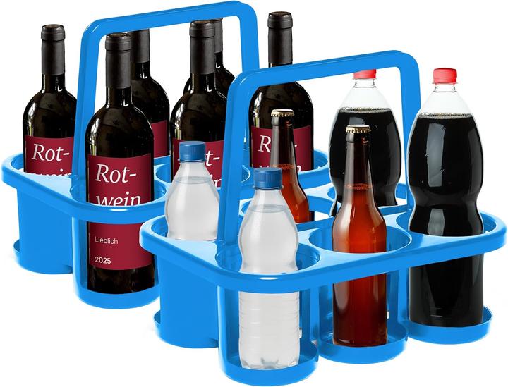 Actual product image Novaliv 4X Flaschenträger für 24 Flaschen - Stabiler Halt - Getränkekorb Kunststoff, Stapelbar, 32x2