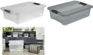 Produktbild keeeper Aufbewahrungsbox "cornelia", 33 Liter, transparent Box und Deckel: transparent / Clips: schwarz (79.5 x 39.5 x 17 cm, 33 l)