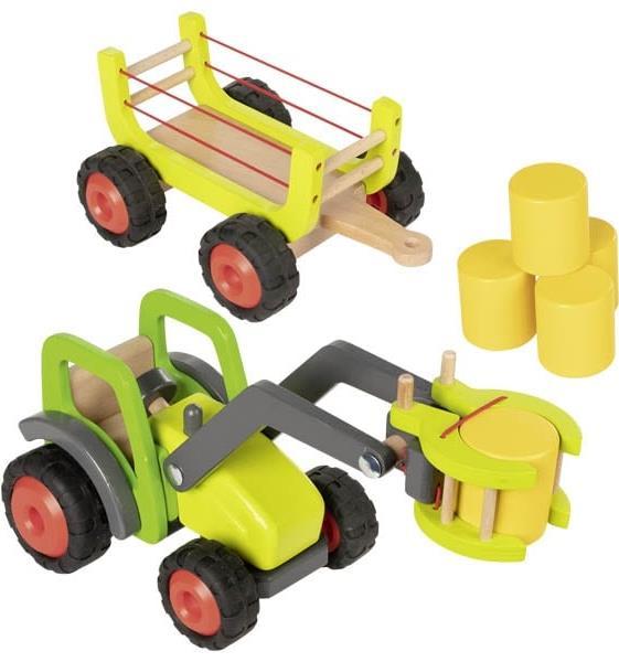 Immagine prodotto Goki Trattore in legno con carrello per il fieno
