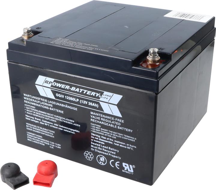 Actual product image RPower OGiV12260LP 12V 26Ah Longlife Bleiakku AGM Blei Gel Akku (12 V, 26 Ah)