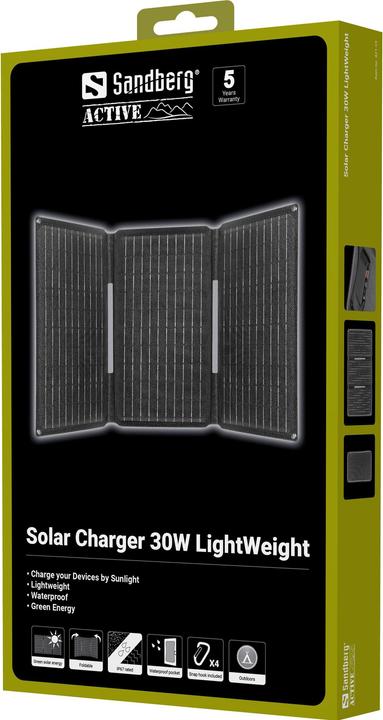 Produktbild Sandberg Solar Charger 30W LightWeight (30 W, 0.70 kg)