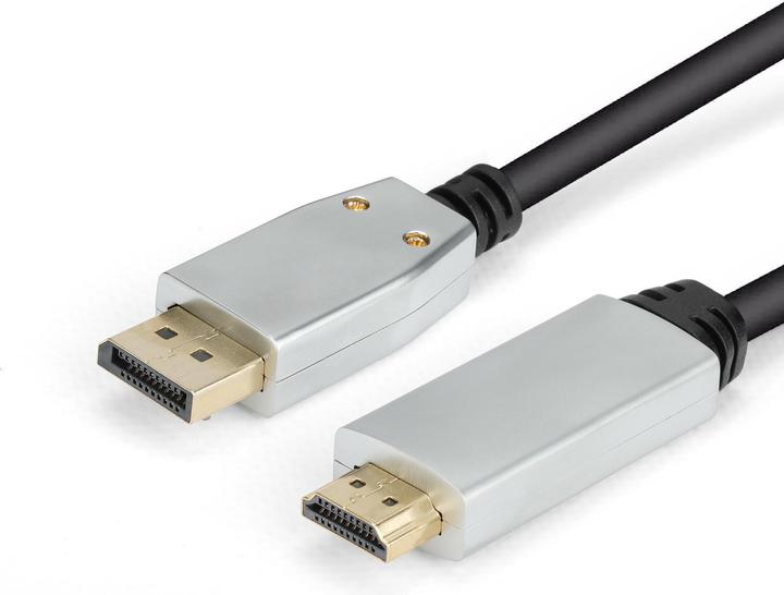 Produktbild Montiss Montis Kabel DisplayPort v1.4 – HDMI v2.0 MT040 1 8 m Schwarz Silber (1.80 m, DisplayPort)