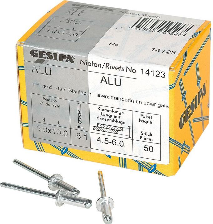 Gesipa Blindnieten 5.0x10 mm Aluminium 50 Stück