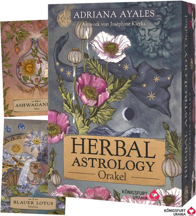 Produktbild Herbal Astrology Orakel: 55 Karten mit Botschaften und Anleitungen (Deutsch, Adriana Ayales, Joséphine Klerks, 2023)