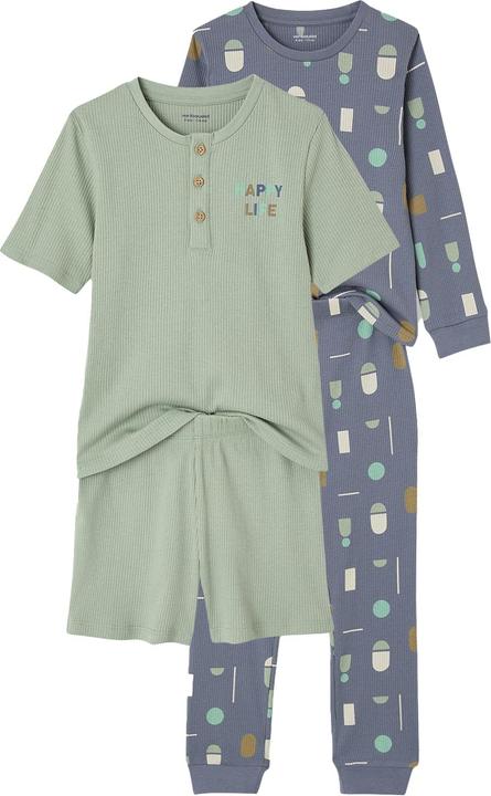 Produktbild Vertbaudet 2er-Set Jungen Schlafanzüge mit HAPPY-Print und Recycling-Baumwolle (104)