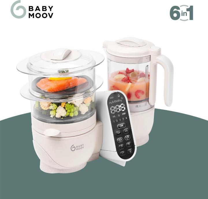 Actual product image Babymoov Nutribaby(+) Mineral beige 6-in-1 multi-purpose baby food processor