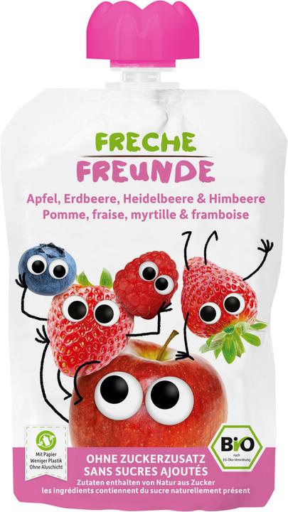 Freche Freunde Mela, fragola, mirtillo e lampone (100 g)