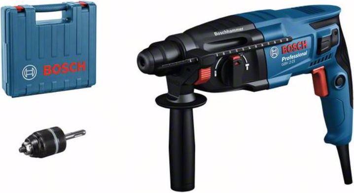Image du produit Bosch Professional Marteau perforateur avec SDS plus GBH 2-21 : Mandrin à serrage rapide Adaptateur SDS plus (Fonctionnement sur secteur)