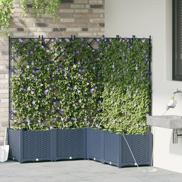 Image du produit VidaXL Planteuse de jardin avec système d'irrigation 5 pièces Gris