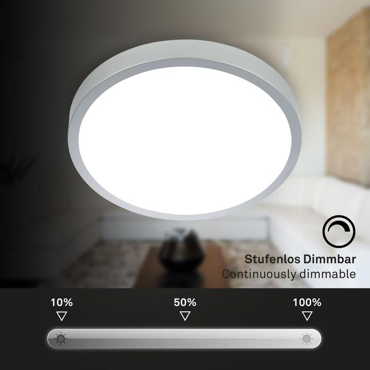 Actual product image Briloner RGBW LED surface mounted light, silver color, 1xLED/22W (2900 lm)