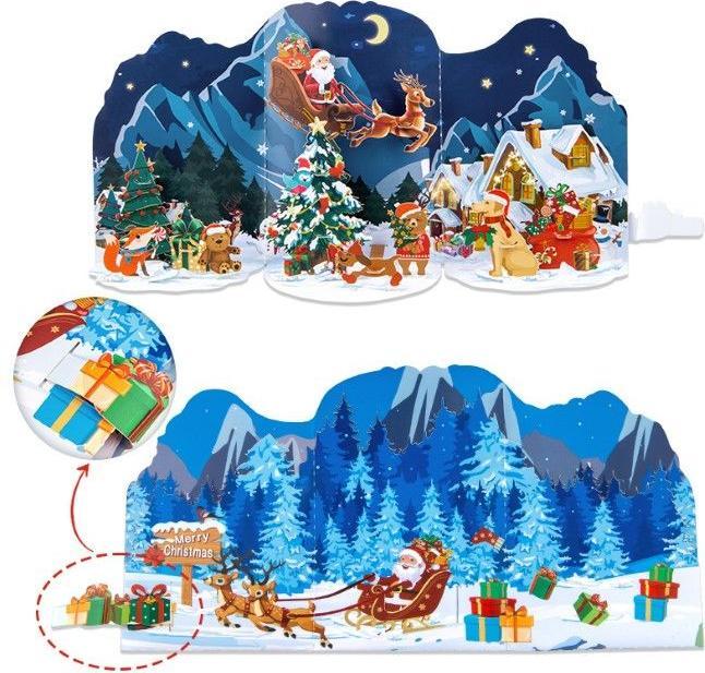 Actual product image MU Classic 3D pop-up Christmas card Saluts Series (1 pcs.)