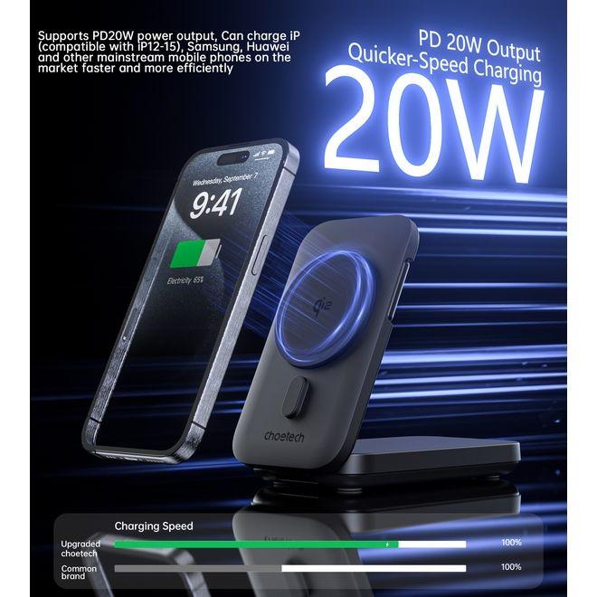 Produktbild Choetech 3in1 Qi2 MagSafe Wireless Charger und Powerbank