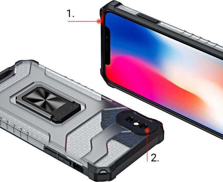 Produktbild Hurtel Crystal Ring Case Kickstand Tough Rugged Cover for iPhone XS Max red (Apple iPhone XS Max)