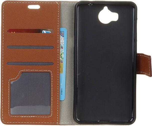 Actual product image MU Classic Leather cover with cross pattern (Huawei Y6 (2017), Huawei Y5 (2017))