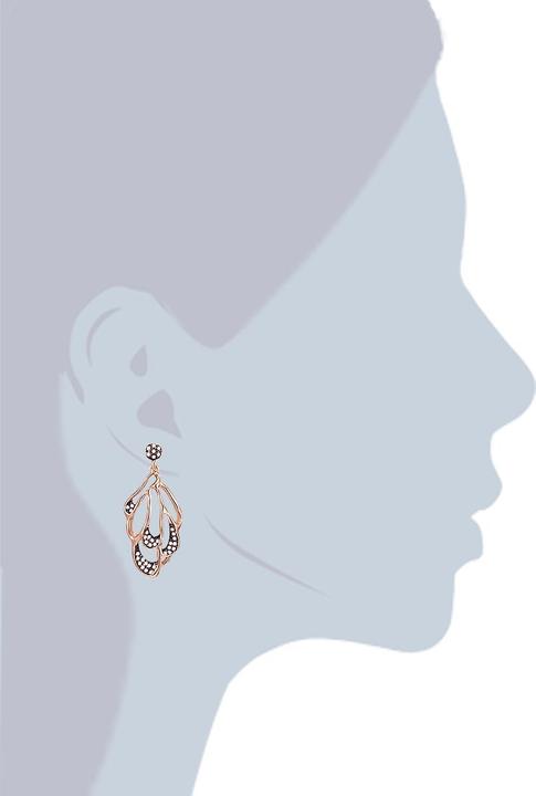 Produktbild Lulu & Jane Metall-Legierung verziert mit Kristallen von Swarovski® roségold/schwarz - 33296 (Metall-Legierung)