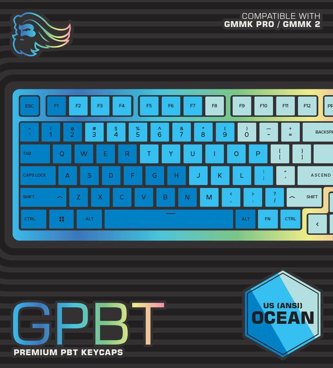 Actual product image Glorious PC Gaming Race GPBT Keycaps - 114 PBT keycaps, ANSI, US layout, Caribbean