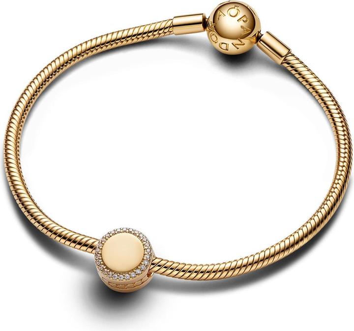 Produktbild Pandora Moments Gravierbarer Knopf Charm (Sterlingsilber, Vergoldet)