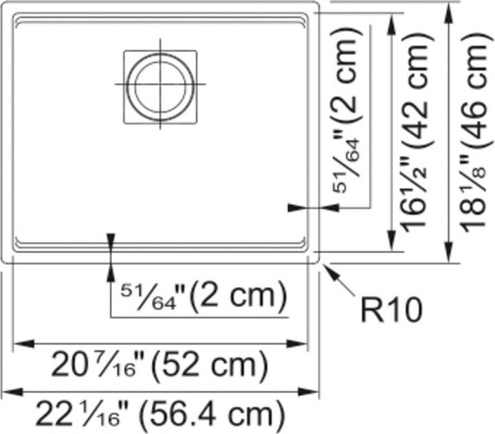 Produktbild Franke Kubus KNG 110-52 (Unterbauspüle, 56 cm, 46 cm)
