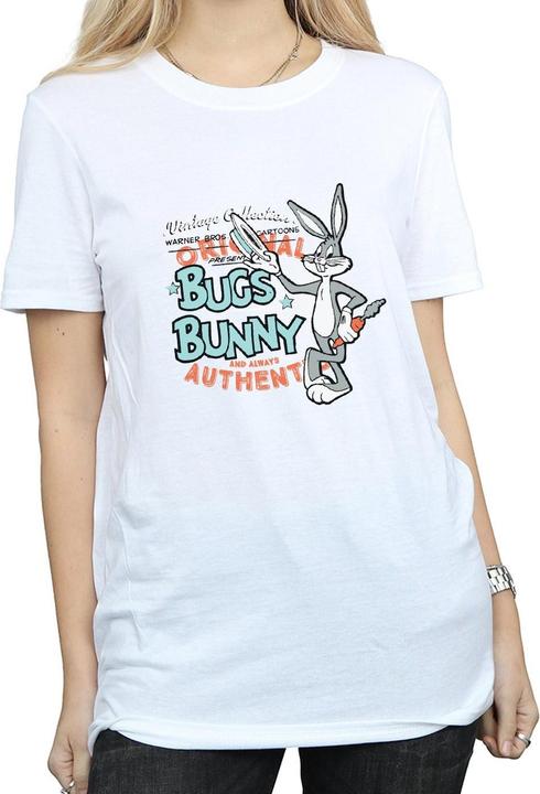 Actual product image Looney Tunes Womens/Ladies Bugs Bunny Vintage Cotton Boyfriend T-Shirt (XL)