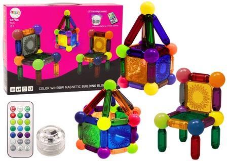 Image du produit Lean Toys Magnetblöcke mit Hintergrundbeleuchtung 32 Stück