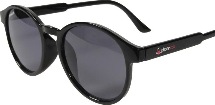 PhoneLook UV400 Runde schwarze Sonnenbrille – ultraleicht, modernes Design + Transporttasche Schwarz