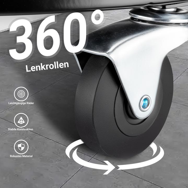 Produktbild Wiltec XPOtool Rollhocker höhenverstellbar 40,5-53,5cm Drehhocker bis 150kg Hocker (150 kg)