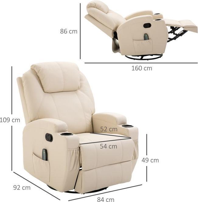 Actual product image Swisshandel24 Relax armchair with reclining function massage armchair electric 5 massage modes imitation leather