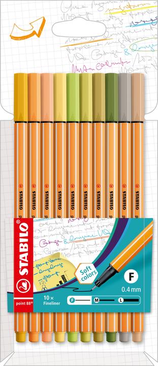 Immagine prodotto STABILO punto 88 Fineliner (Multicolore, 10 x)