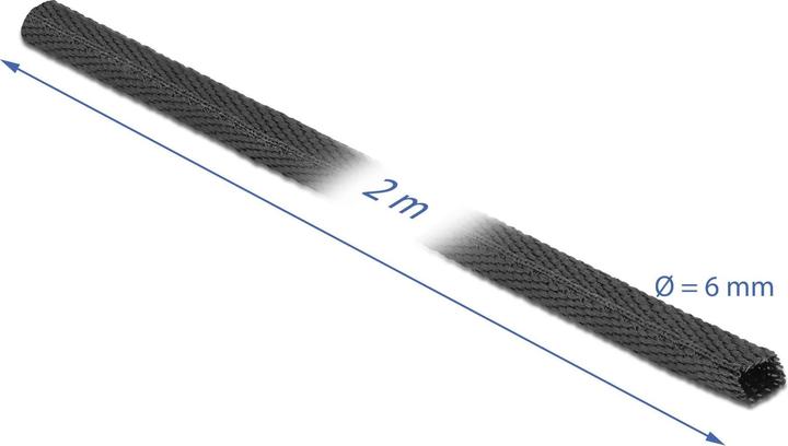 Immagine prodotto Delock Tubo termoretraibile in tessuto 2 m x 6 mm tasso di restringimento 2:1 nero (1 x)