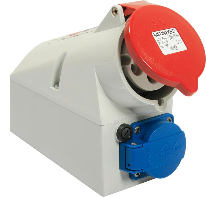 Actual product image As - Schwabe CEE wall socket 32 A 400 V plug position 6 h IP44