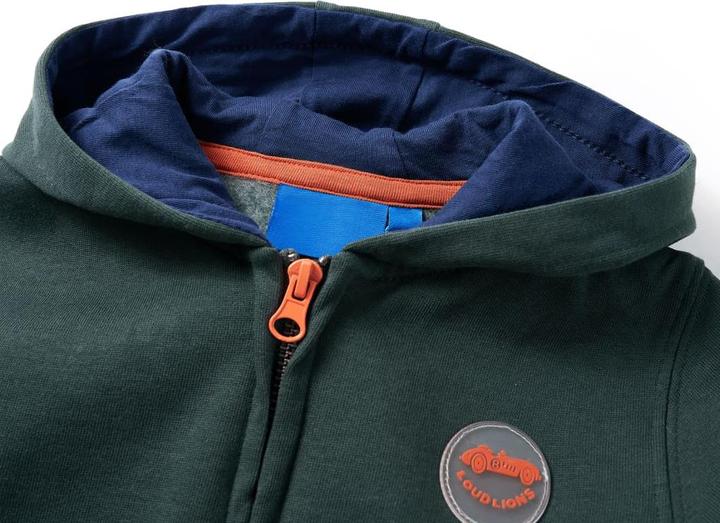 Produktbild VidaXL Kinder-Kapuzenpullover mit Reissverschluss Dunkelgrün (104)