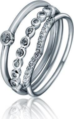 JVD - Silver triple ring with zircons SVLR1139X61BI - Circuit: 59 mm