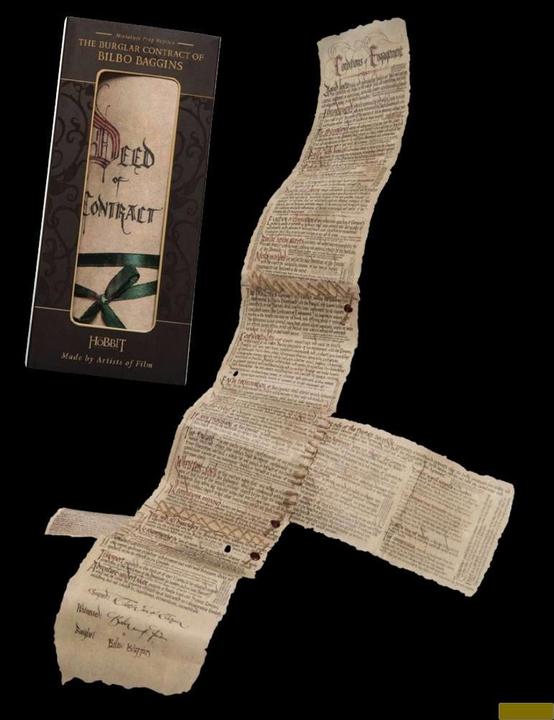 Actual product image Weta Collectibles The Hobbit: Bilbo's Contract