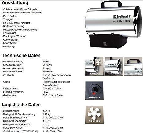 Image du produit Einhell HGG 110/1 Niro (DE/AT) Heissluftgenerator (30 W)