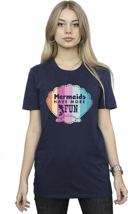 Actual product image Disney Womens/Ladies The Little Mermaid Fun Cotton Boyfriend T-Shirt (M)