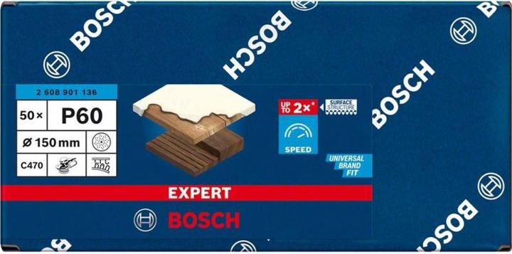 Actual product image Bosch Professional Zubehör Expert C470 Sandpaper multi-hole for random orbital sander, 150 mm, G 60, 50 pcs. (60)