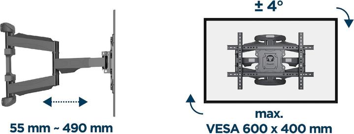 Produktbild Gembird Full-motion Corner TV Wall Mount (Wand, 75", 45.50 kg)