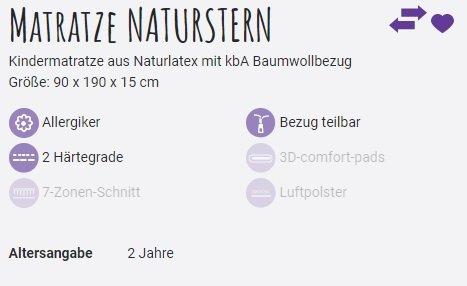 Actual product image Träumeland Children & Youth Mattress Natural Star (90 x 190 cm)
