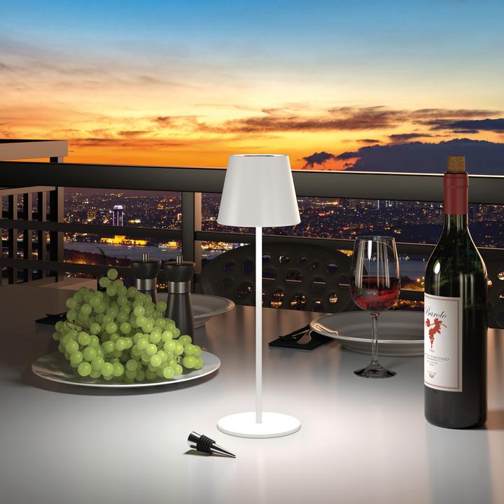 Produktbild RealPower LED-RGB Tischlampe dimmbar mit Akku,weiss (200 lm)