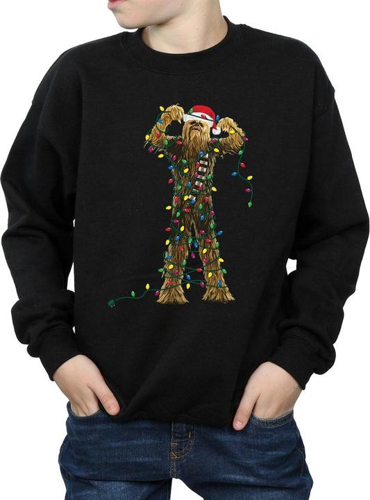 Actual product image Star Wars Boys Chewbacca Christmas Lights Sweatshirt (152, 158)