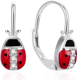 Agato - Silver ladybug earrings for girls AGT-ED002L