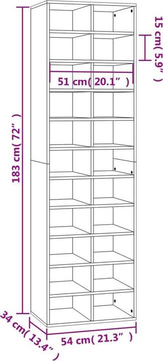 Produktbild VidaXL Kehlani (54 x 34 x 183 cm)