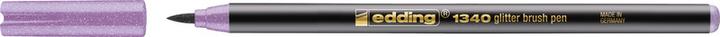 Actual product image Edding 1340 glitter brush pen set of 4 assorted (Blue glitter, purple glitter and ochre yellow glitter, Pink Glitter, 4 x)