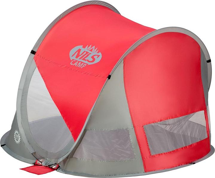 Productafbeelding Nils Opvouwbare strandtent NC3142 rood-grijs (Strandtent, 1 kg)